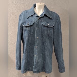 Vintage Montgomery Wards Jean Jacket/Shirt With Pearl Snaps Size Large
